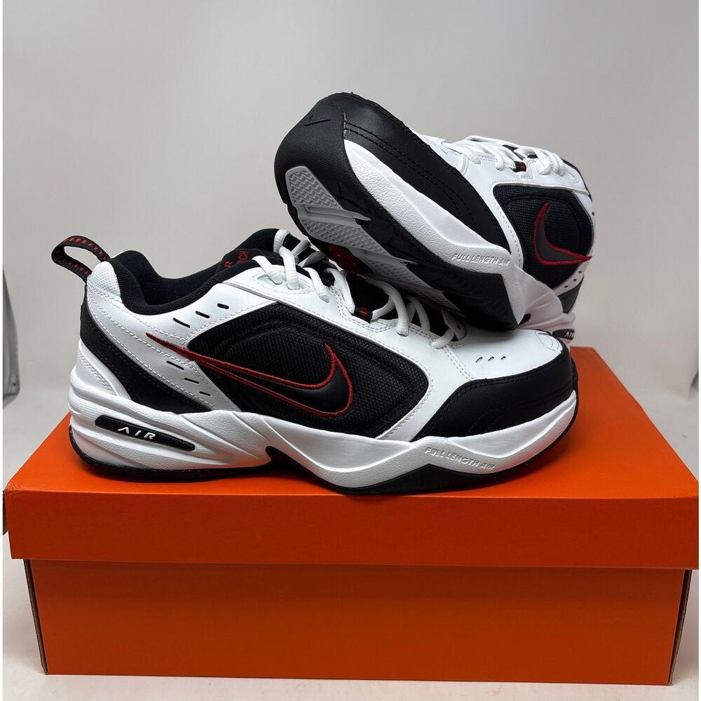 Nike Air Monarch IV Men's Trainers Sneakers Red/Black/White - Size 10 X-Wide
